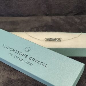 Touchstone Crystal Silver Necklace with Sparkling Accents